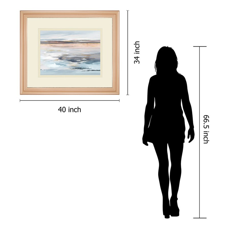 Classy Living Beyond The Sea Wall Art Double Mat 40"x34", Rose Gold