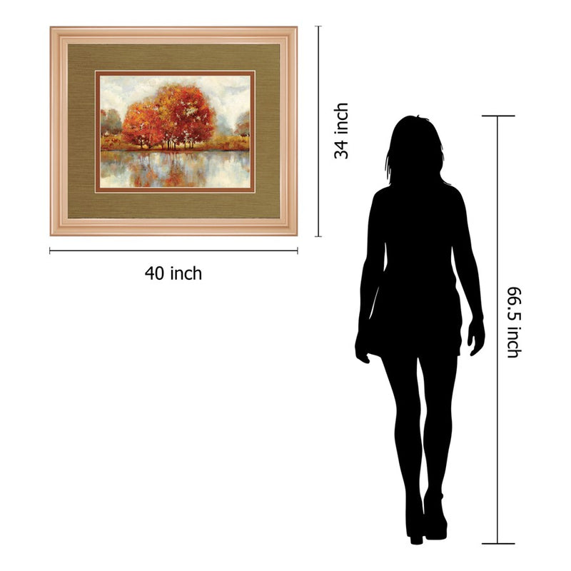 Classy Living Autumn Reflection Wall Art Double Mat 40"x34", Rose Gold