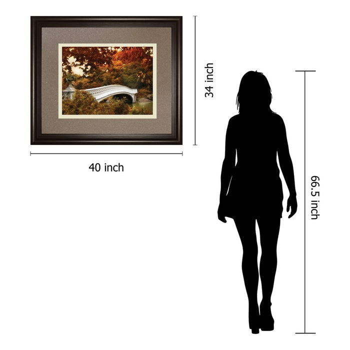 Classy Living Autumn Bridge Wall Art Double Mat 40"x34", Dark Chocolate