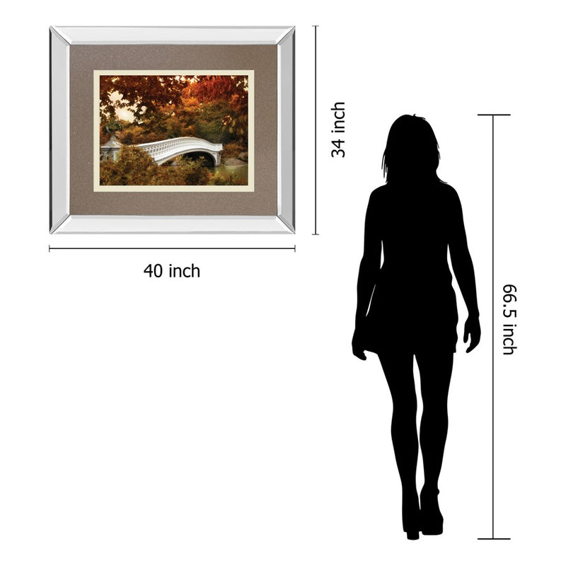 Classy Living Autumn Bridge Wall Art 40"x34", Mirrored