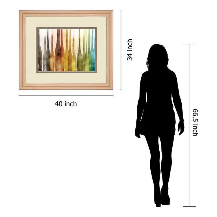 Classy Living Color Cascade Wall Art Double Mat 40"x34", Rose Gold