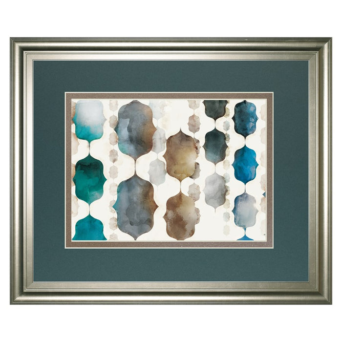 Classy Living Moroccan Beads Wall Art Double Mat 40"x34", Silver Serenity