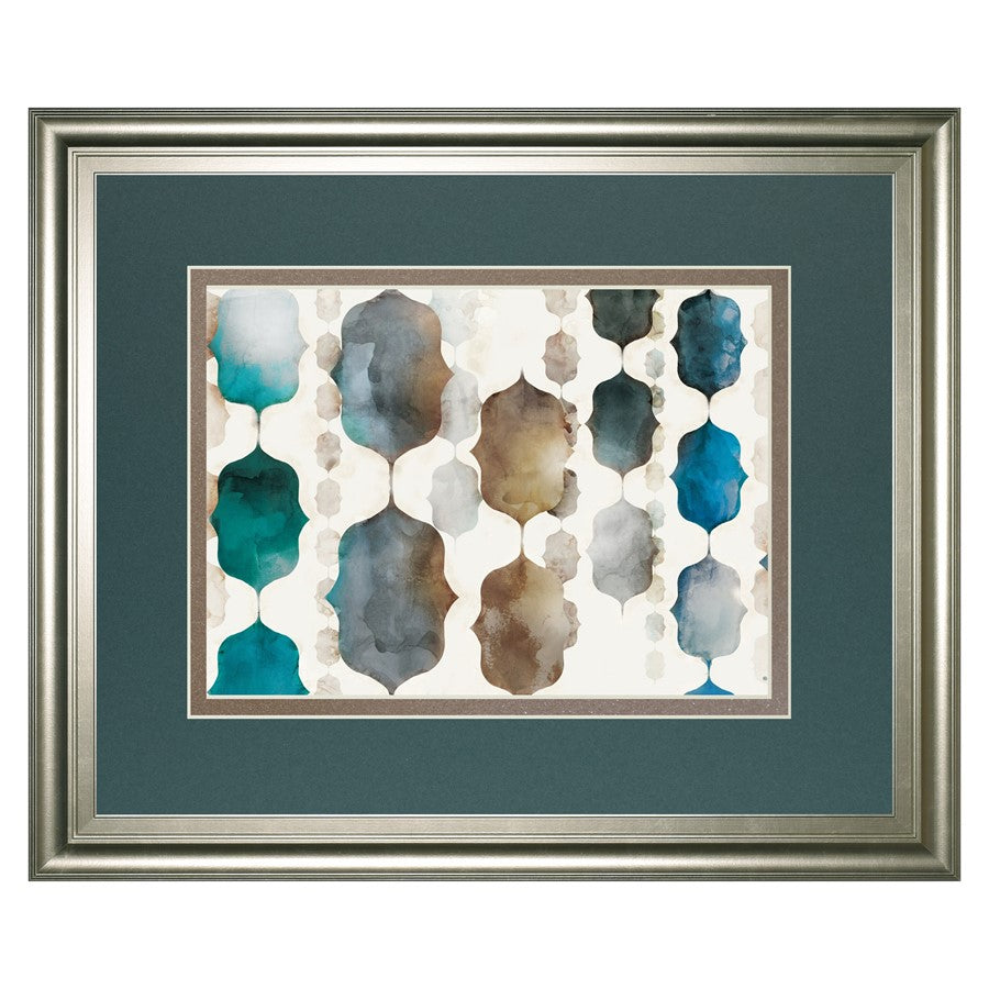 Classy Living Moroccan Beads Wall Art Double Mat 40"x34", Silver Serenity