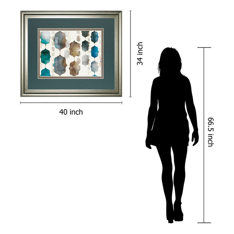 Classy Living Moroccan Beads Wall Art Double Mat 40"x34", Silver Serenity
