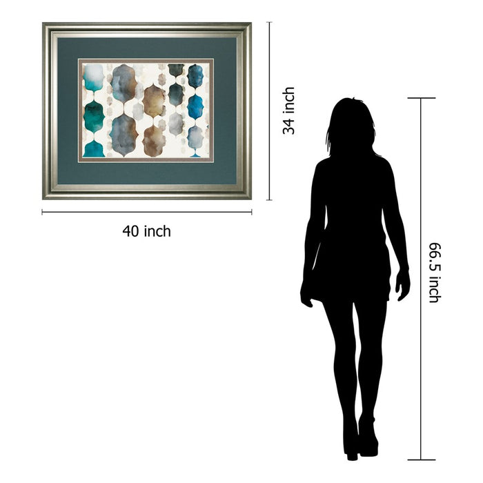 Classy Living Moroccan Beads Wall Art Double Mat 40"x34", Silver Serenity