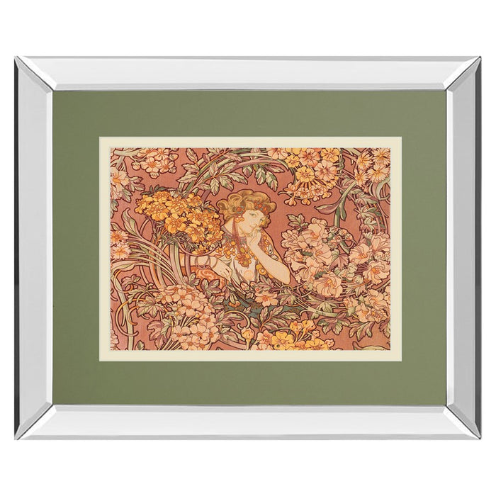 Classy Living Redhead Among Flowers Wall Art 40"x34", Mirrored