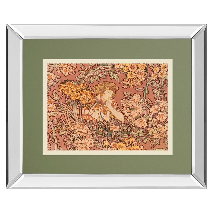 Classy Living Redhead Among Flowers Wall Art 40"x34", Mirrored