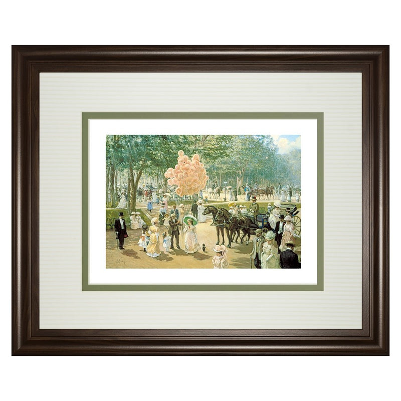 Classy Living Balloon Seller Wall Art Double Mat 40"x34", Cinnamon Mocha