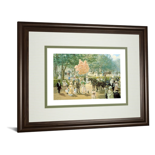 Classy Living Balloon Seller Wall Art Double Mat 40"x34", Cinnamon Mocha