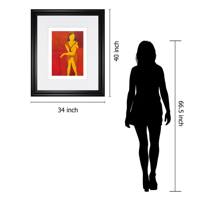 Classy Living Faceless Muse Wall Art Double Mat 34"x40", Midnight Aura