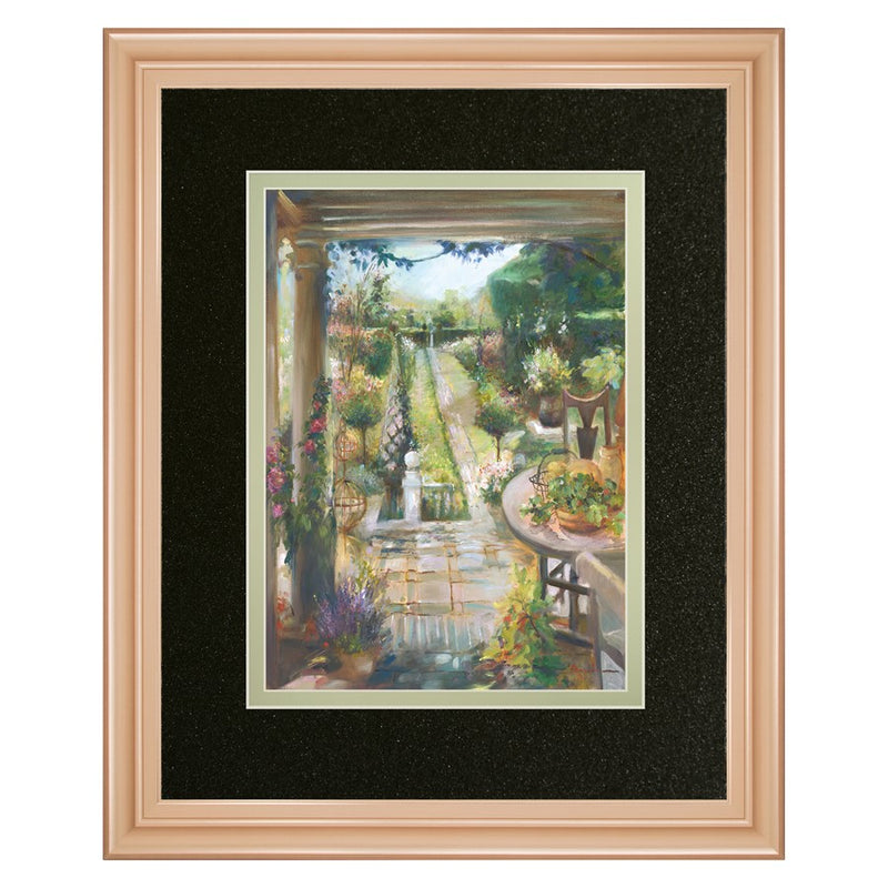 Classy Living Tranquil Garden Path Wall Art Double Mat 34"x40", Rose Gold