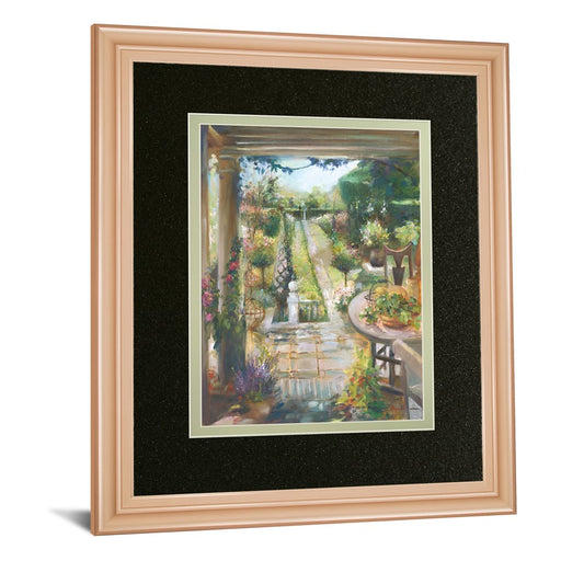 Classy Living Tranquil Garden Path Wall Art Double Mat 34"x40", Rose Gold