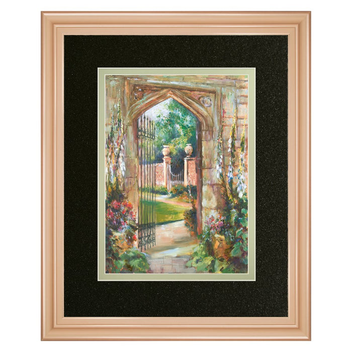 Classy Living Garden Gate Wall Art Double Mat 34"x40", Rose Gold