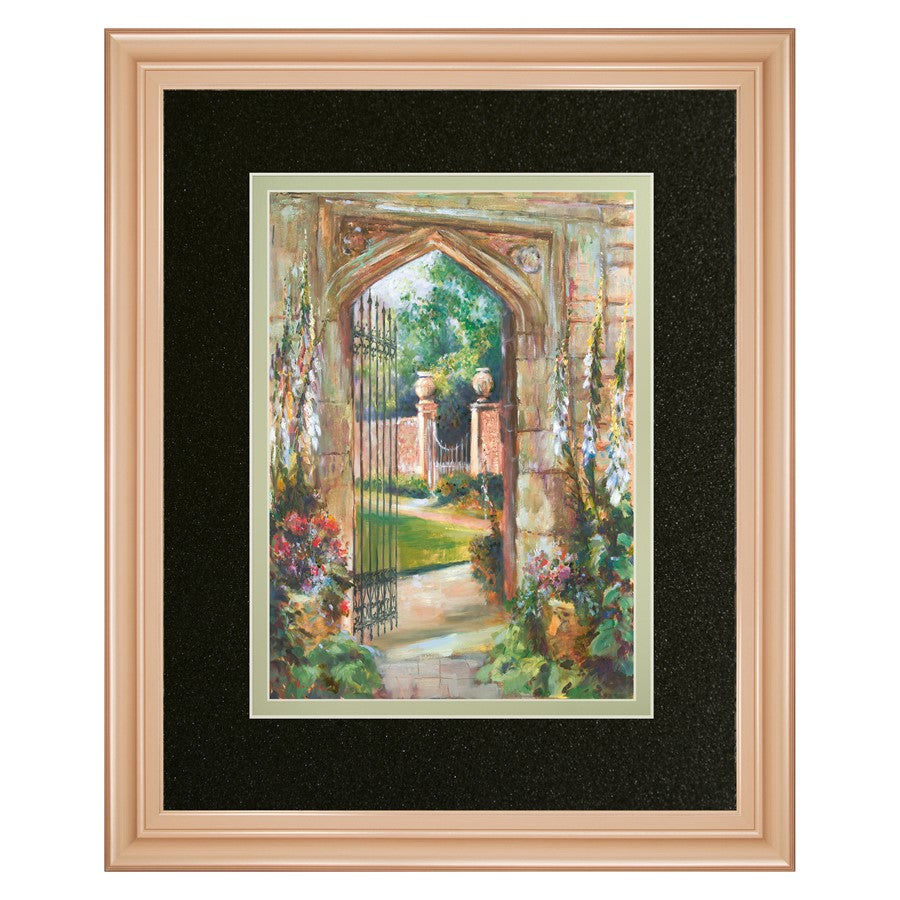 Classy Living Garden Gate Wall Art Double Mat 34"x40", Rose Gold