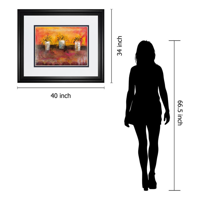 Classy Living Old Boxes III Wall Art Double Mat 40"x34", Midnight Aura