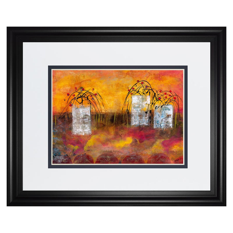 Classy Living Vibrant Abstract IV Wall Art Double Mat 40"x34", Black