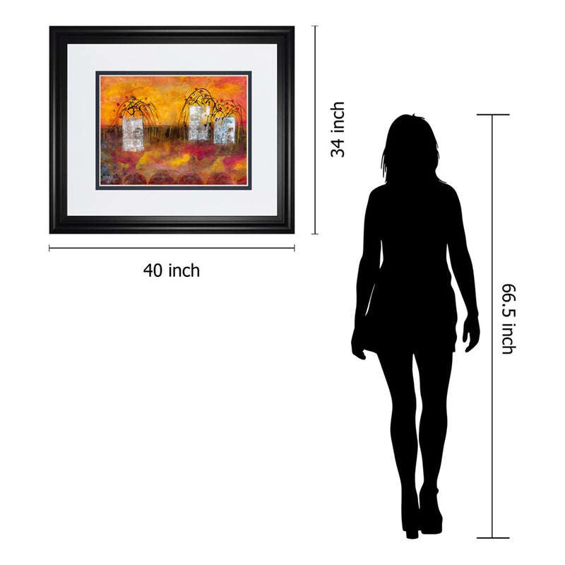 Classy Living Vibrant Abstract IV Wall Art Double Mat 40"x34", Black