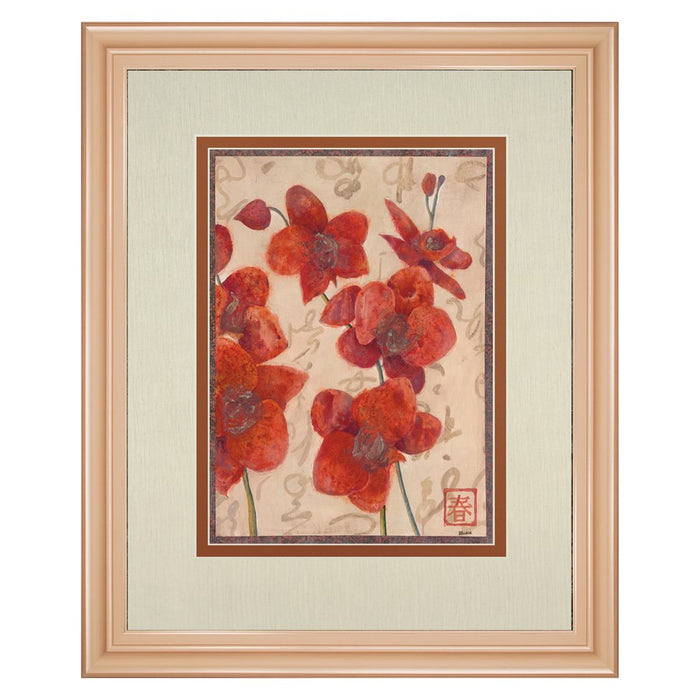 Classy Living Red Orchid Elegance Wall Art Double Mat 34"x40", Rose Gold