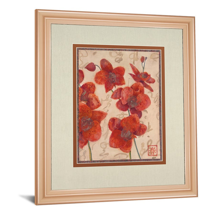 Classy Living Red Orchid Elegance Wall Art Double Mat 34"x40", Rose Gold