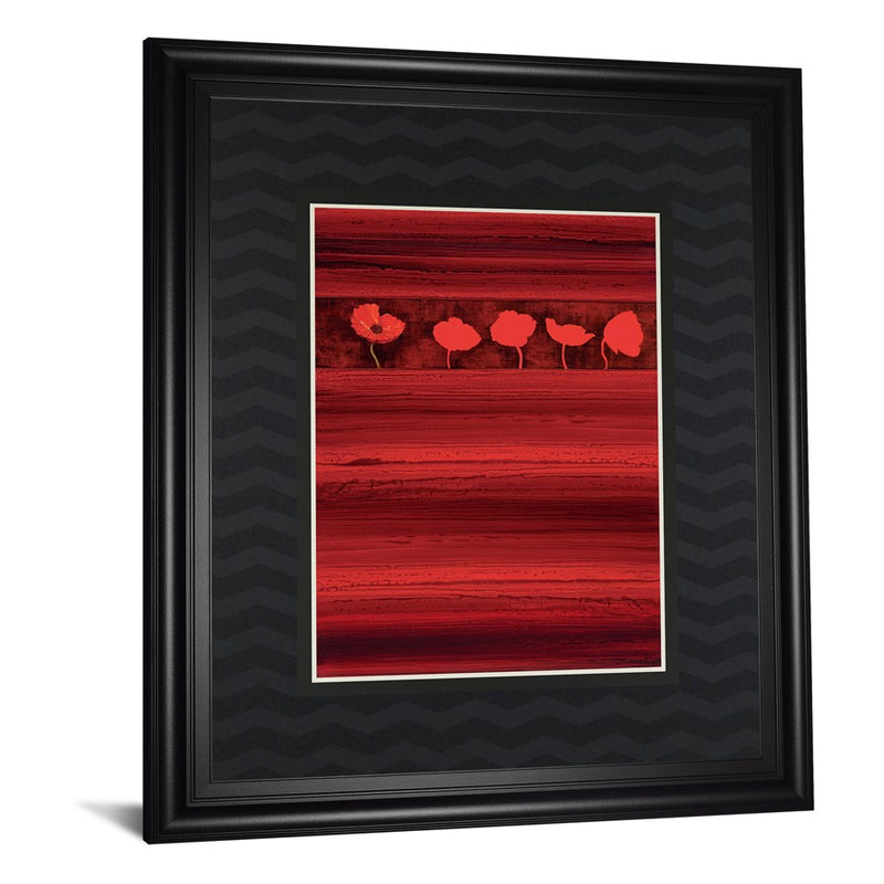 Classy Living Red Passion Wall Art Double Mat 34"x40", Midnight Aura