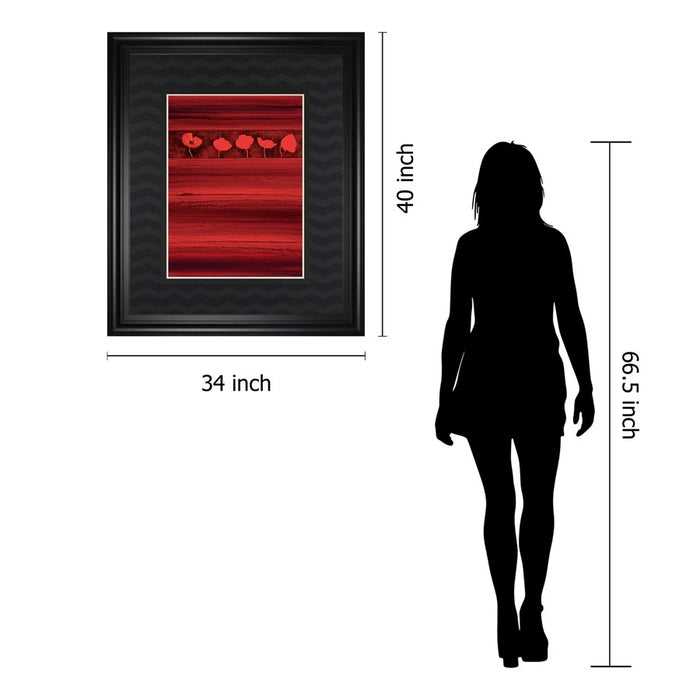 Classy Living Red Passion Wall Art Double Mat 34"x40", Midnight Aura