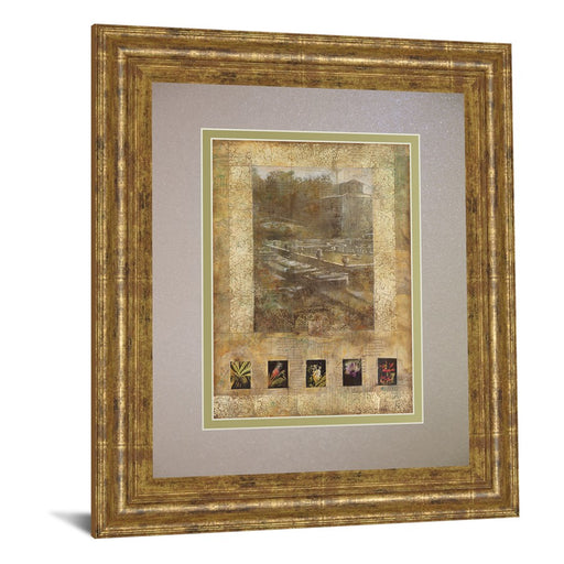 Classy Living Botanical Garden Scene Wall Art Double Mat 34"x40", Gilded