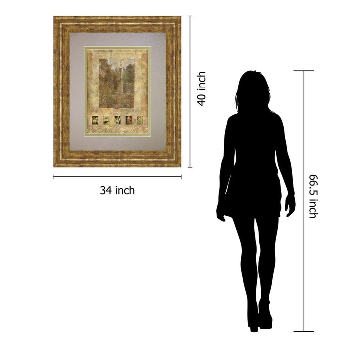 Classy Living Botanical Reverie Wall Art Double Mat 34"x40", Gilded