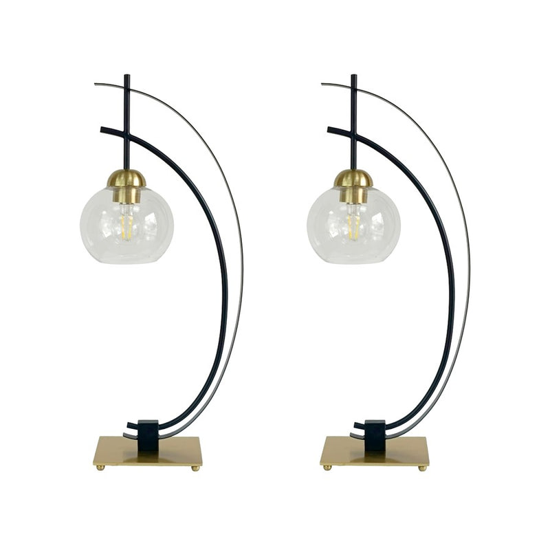 Classy Living Eclipse Aura Table Lamp/Set of 2, Gold/Black/Clear