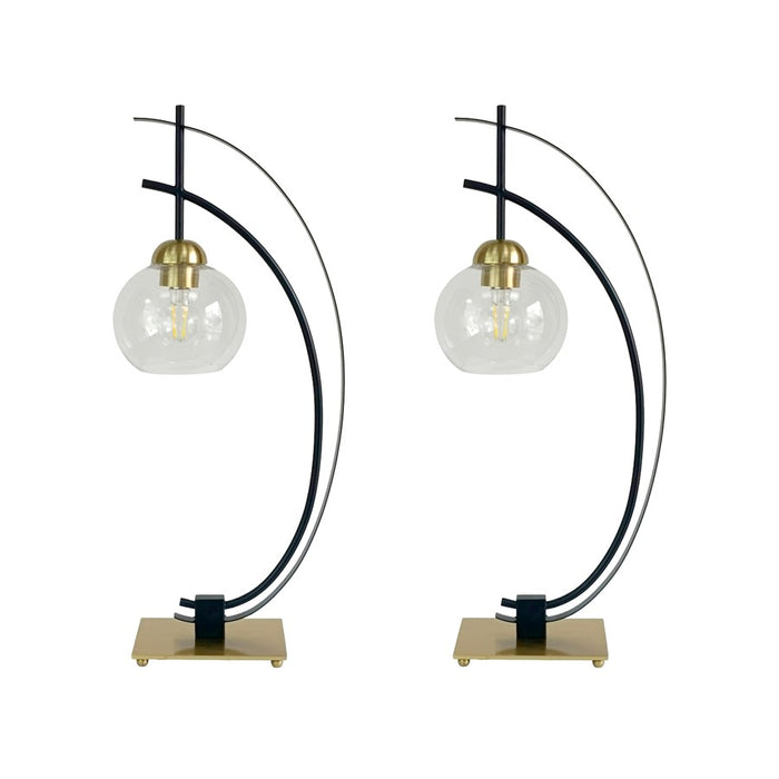 Classy Living Eclipse Aura Table Lamp/Set of 2, Gold/Black/Clear