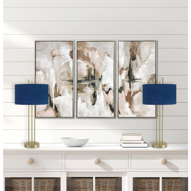 Classy Living Velvet Radiance 1Lt Table Lamp/Set of 2, Gold/Blue