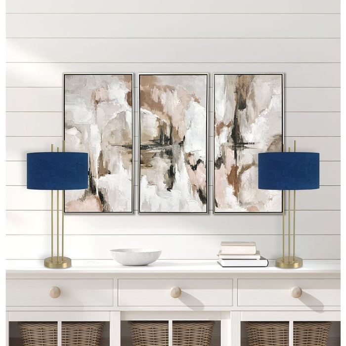 Classy Living Velvet Radiance 1Lt Table Lamp/Set of 2, Gold/Blue