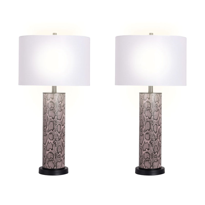 Classy Living Serpent Elegance 1Lt Table Lamp/Set of 2, Black/White