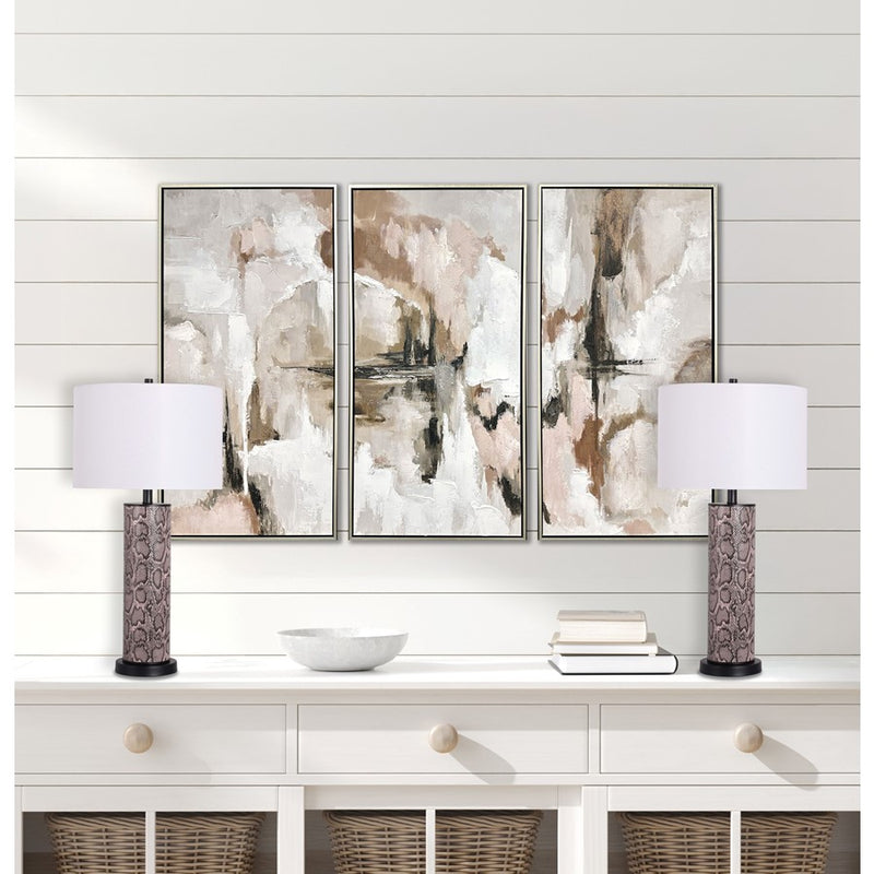 Classy Living Serpent Elegance 1Lt Table Lamp/Set of 2, Black/White