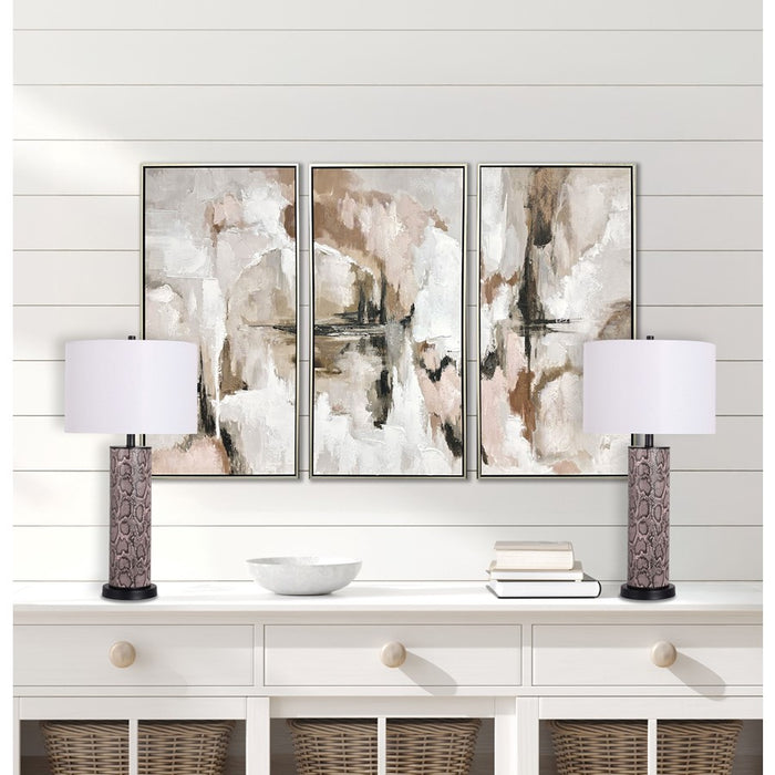 Classy Living Serpent Elegance 1Lt Table Lamp/Set of 2, Black/White