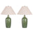 Classy Living Verdant Elegance 1Lt Table Lamp/Set of 2, Green/Natural