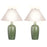 Classy Living Verdant Elegance 1Lt Table Lamp/Set of 2, Green/Natural