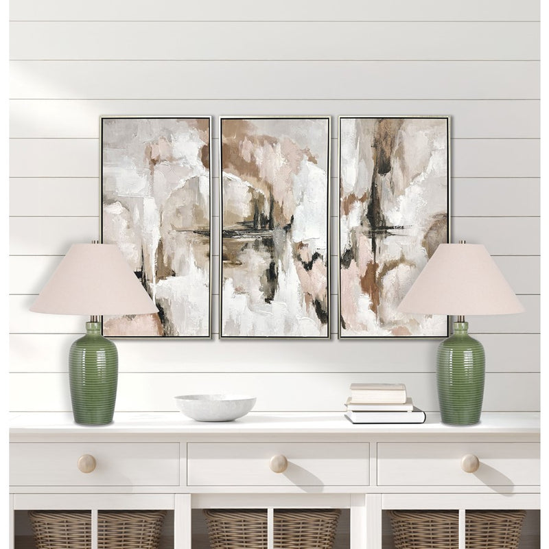Classy Living Verdant Elegance 1Lt Table Lamp/Set of 2, Green/Natural