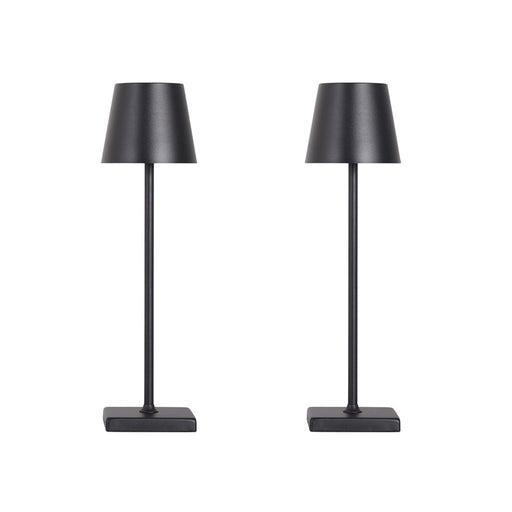 Classy Living Eclipse Aura Recharge LED Lamp/Set of 2, Black/White