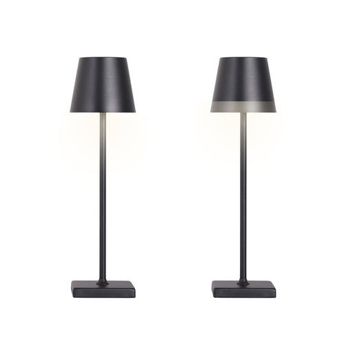 Classy Living Eclipse Aura Recharge LED Lamp/Set of 2, Black/White