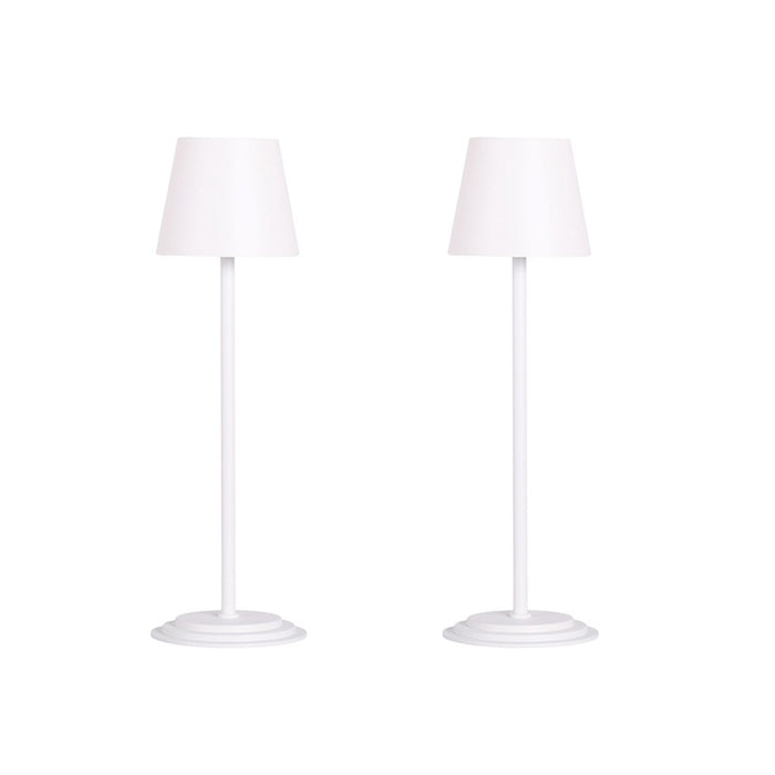 Classy Living Eclipse Aura Recharge LED Table Lamp/Set of 2, White