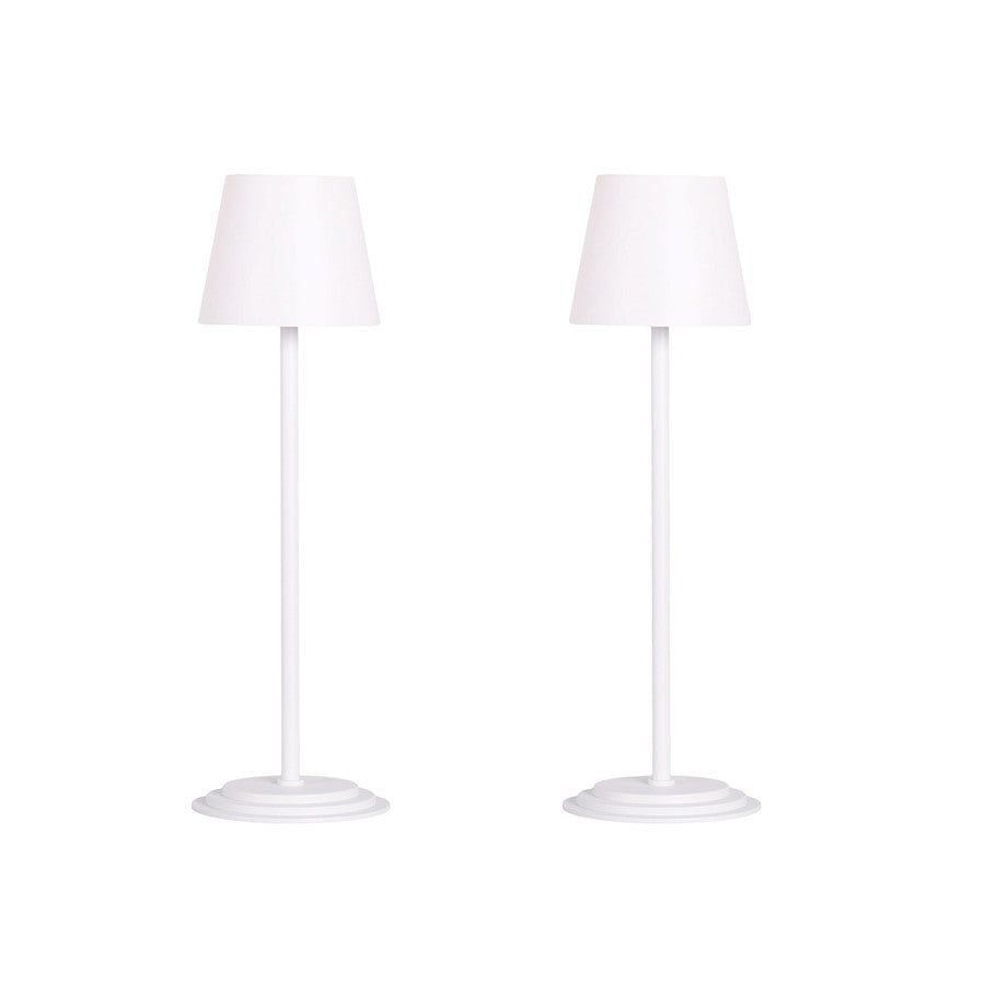 Classy Living Eclipse Aura Recharge LED Table Lamp/Set of 2, White
