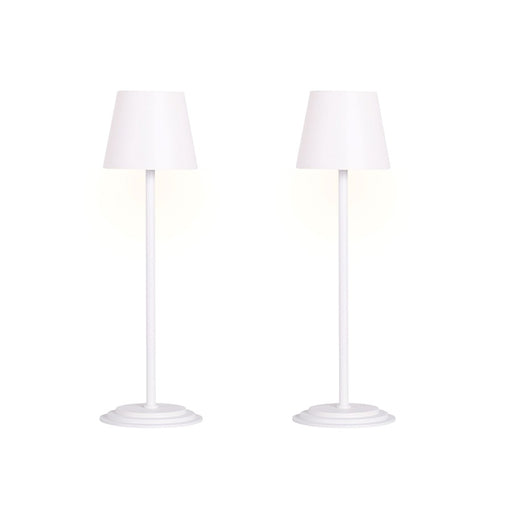 Classy Living Eclipse Aura Recharge LED Table Lamp/Set of 2, White