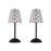 Classy Living Crystal Radiance Recharge LED Lamp/Set of 2, Black/Clear