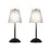 Classy Living Crystal Radiance Recharge LED Lamp/Set of 2, Black/Clear