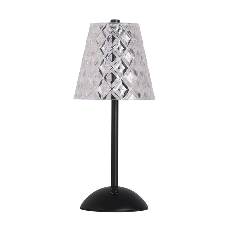 Classy Living Crystal Radiance Recharge LED Lamp/Set of 2, Black/Clear