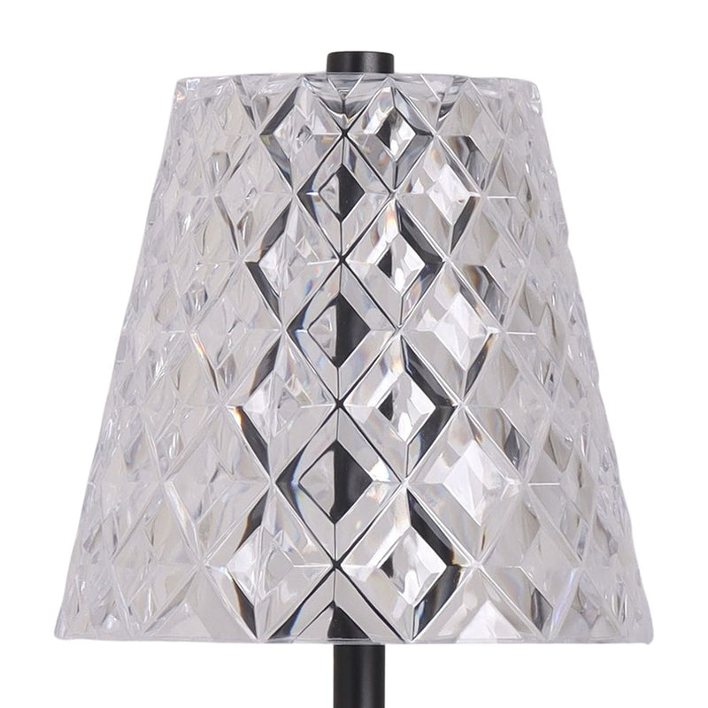 Classy Living Crystal Radiance Recharge LED Lamp/Set of 2, Black/Clear