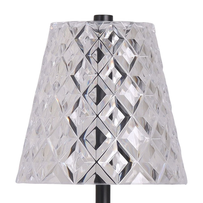 Classy Living Crystal Radiance Recharge LED Lamp/Set of 2, Black/Clear