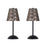 Classy Living Crystal Radiance Recharge LED Lamp/Set of 2, Black/Sm