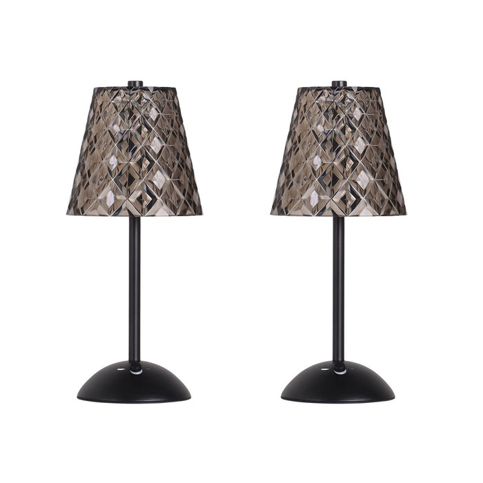 Classy Living Crystal Radiance Recharge LED Lamp/Set of 2, Black/Sm