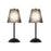 Classy Living Crystal Radiance Recharge LED Lamp/Set of 2, Black/Sm